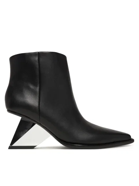 United Nude bőr csizma Rockit Pull On Bootie magassarkú fekete