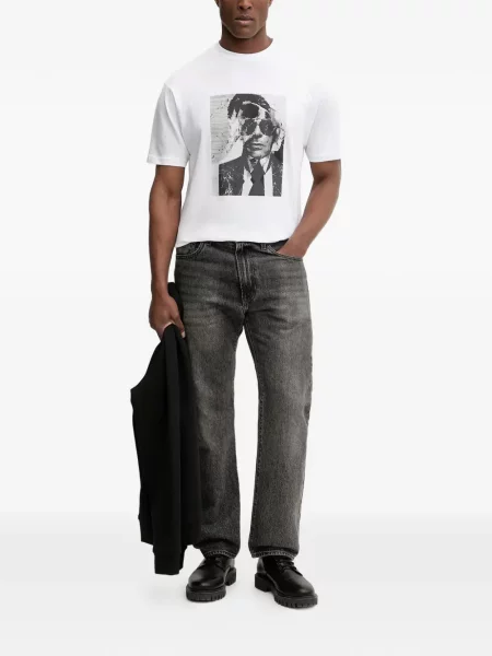 Tricou Karl Lagerfeld cu imagine alb