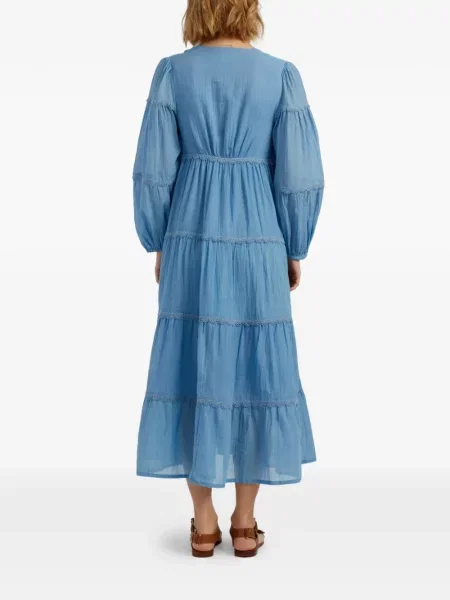 Rochie midi Chinti & Parker cu decolteu în V albastru