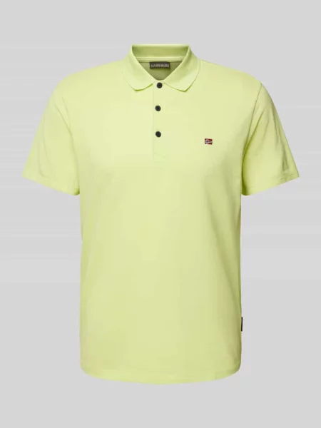 Koszulka polo o kroju slim fit z wyhaftowanym logo model ‘EALIS’ Napapijri żółte