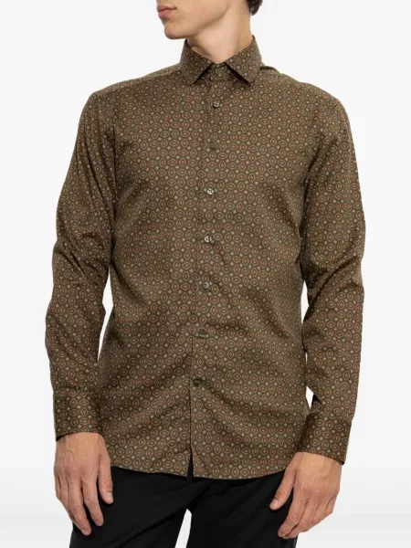 Cămașă Etro cu imagine cu imprimeu geometric maro