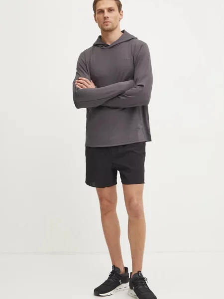 Pulover za vadbo Calvin Klein Performance s kapuco siva