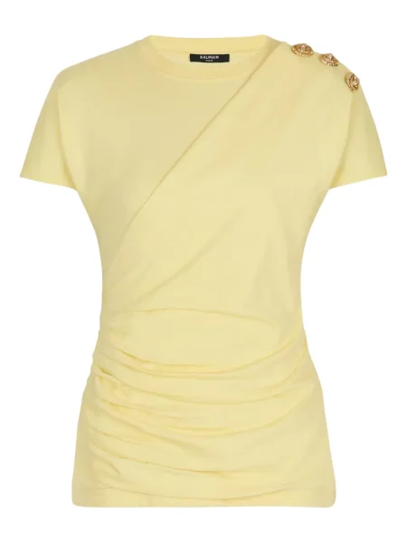 Tricou Balmain drapate galben
