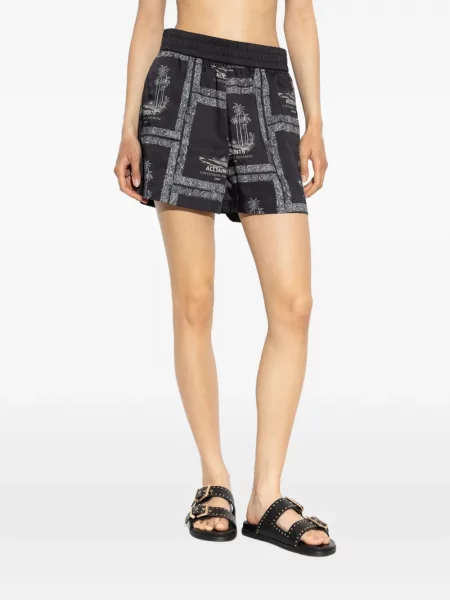 Pantaloni scurți Allsaints cu imagine negru