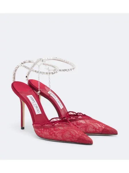 Krajkové lodičky Jimmy Choo červené