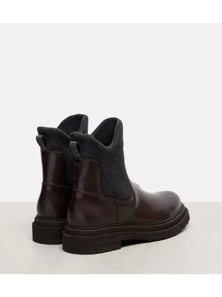 Botine Brunello Cucinelli din piele maro