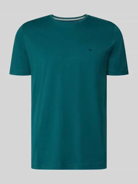 T-shirt z okrągłym dekoltem i wyhaftowanym logo Fynch-hatton zielona