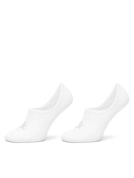 Calvin Klein Σετ 2 ζευγάρια κάλτσες σοσόνια γυναικεία λευκό
