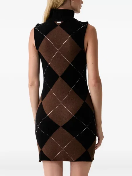Rochie mini Dkny cu model argyle negru