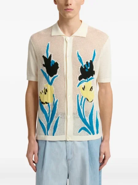 Květinový kardigan Marni bílý