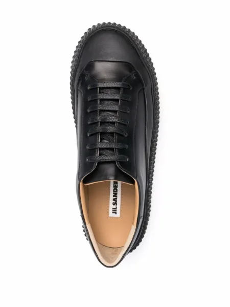 Sneakerși Jil Sander din piele cu platformă negru