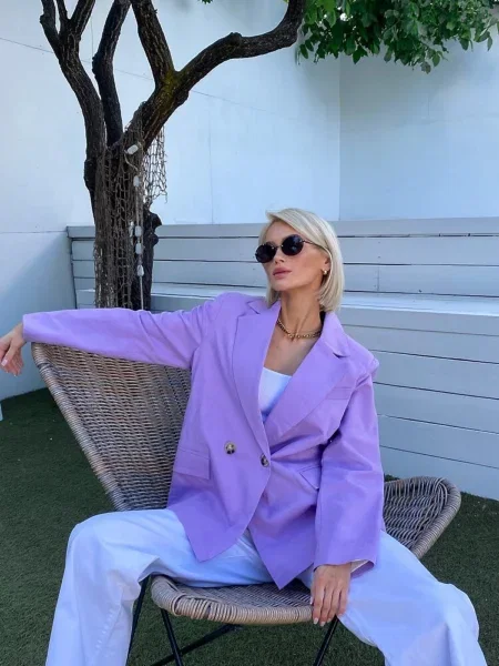 Лляний Блейзер Milirud бузковий