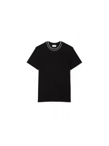 T-shirt o kroju regular fit z mieszanki bawełny Lacoste czarna