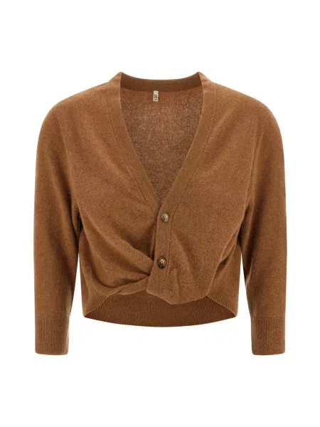 Kardigan R13 z kaszmiru brązowy