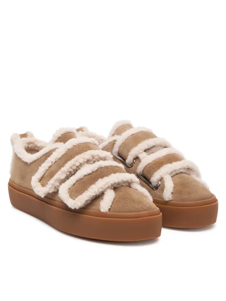 Inuikii Sportcipők Shearling Low Velcro bézs