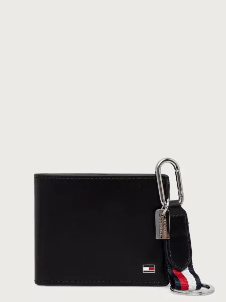 Tommy Hilfiger комплект портфейл и ключодържател мъжки от кожа черно