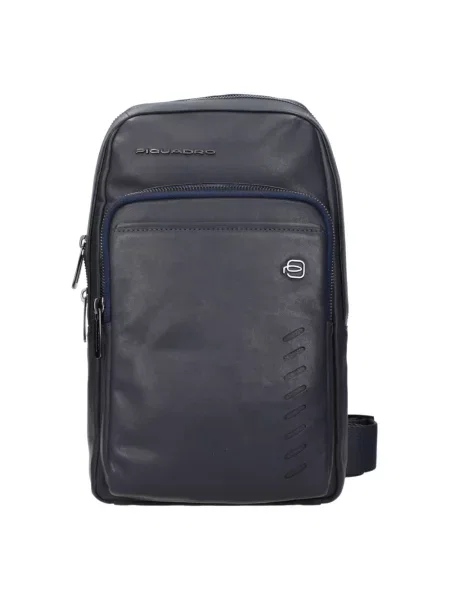 Torebka crossbody Piquadro skórzana niebieska