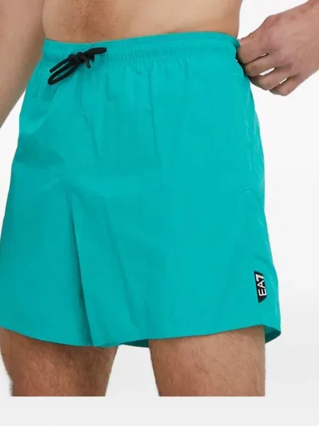 Slip de baie Ea7 Emporio Armani cu autograf cu cordon albastru