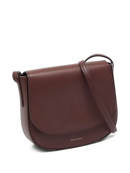 Δερμάτινη τσάντα χιαστί Mansur Gavriel καφέ