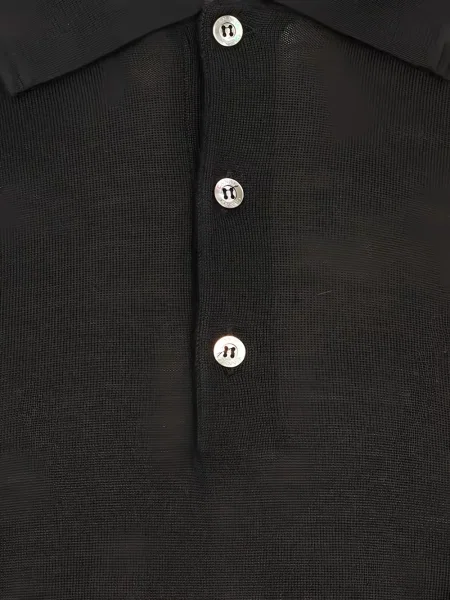 Lung tricou polo Canali negru