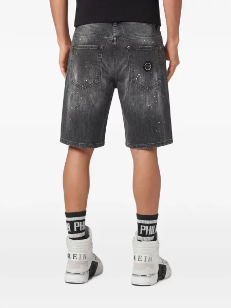 Pantaloni scurți din denim Philipp Plein gri
