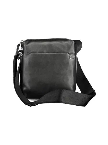 Lniana torba crossbody Calvin Klein czarna