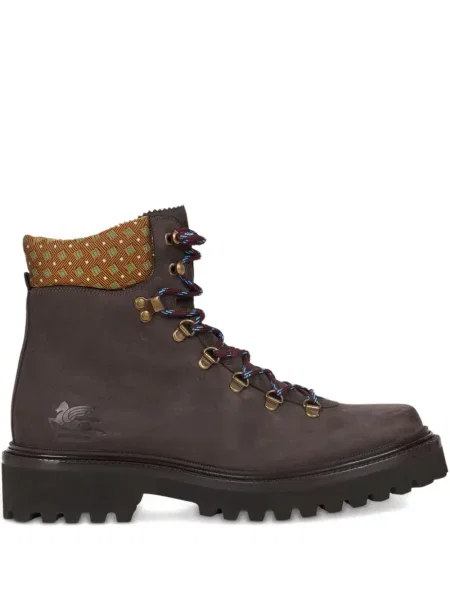 Botine Etro cu șireturi din dantelă maro
