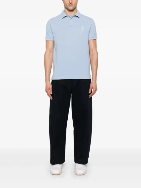 Siuvinėta dryžuota polo marškinėliai Polo Ralph Lauren balta