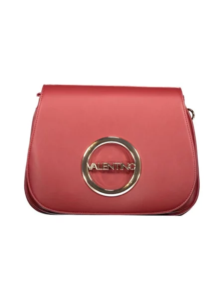 Lniana torebka Valentino By Mario Valentino z logo czerwona