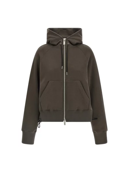 Bluza z kapturem Sacai z kapturem z dżerseju zielona