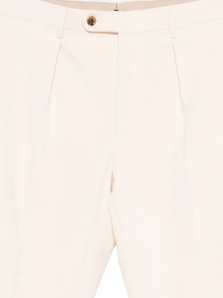 Pantaloni Berwich plisate alb