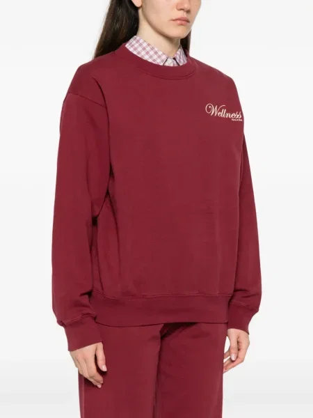 Bluza Sporty And Rich z okrągłym dekoltem czerwona