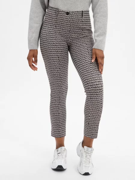 Marc Cain dżersejowe spodnie dresowe Sydney Kobiety Sztuczne włókno wzorzysty 36 szary
