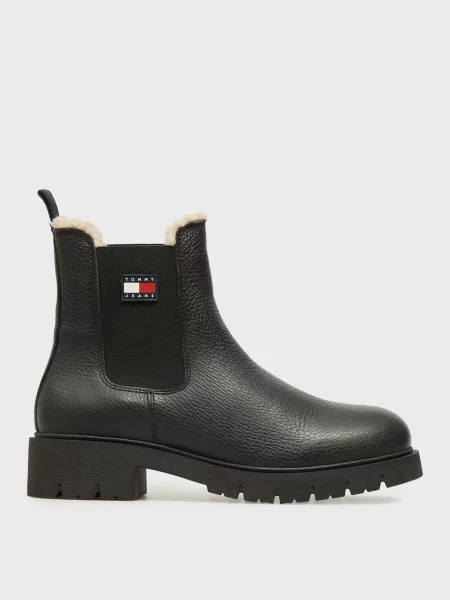 Кожаные ботинки челси Tommy Jeans черные