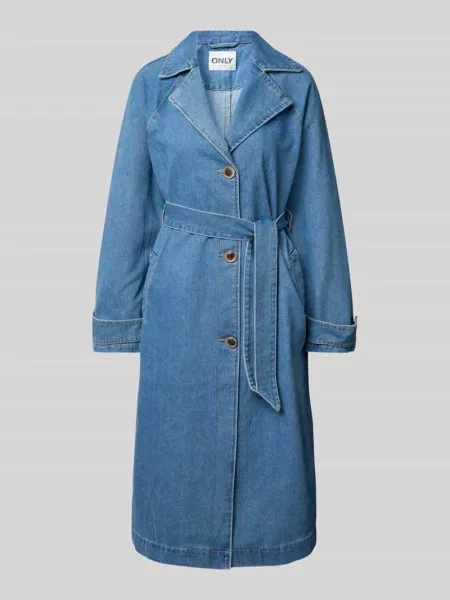 Płaszcz jeansowy o kroju oversized z mieszanki bawełny model ‘MALOU’ Only niebieski