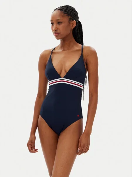 Купальник суцільний Tommy Hilfiger Triangle One Piece Rp Ext dark night navy темно-синій