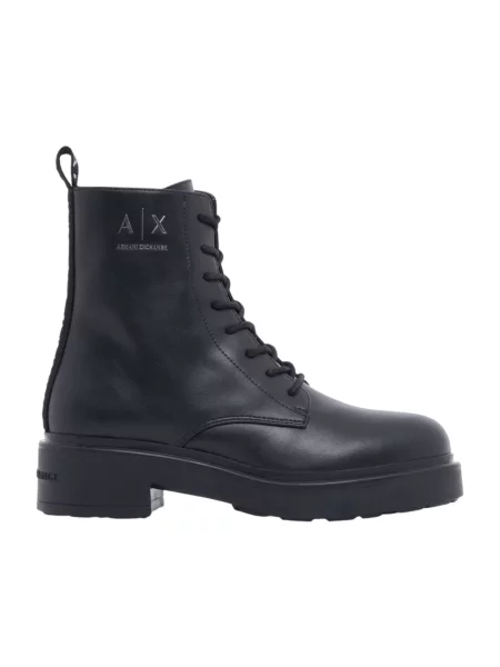Botki Armani Exchange skórzane czarne