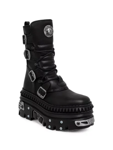 Botine New Rock cu platformă negru