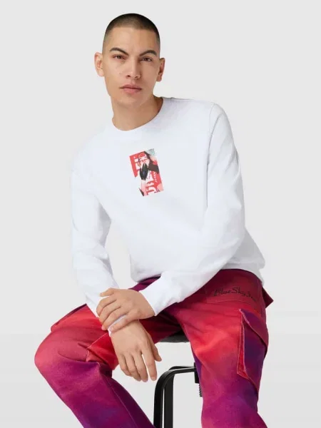 Bluza z nadrukiem z logo Diesel biała