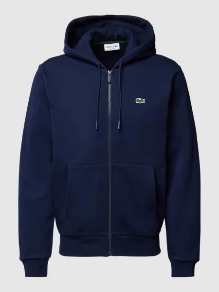 Bluza rozpinana Lacoste z kapturem z długim rękawem niebieska