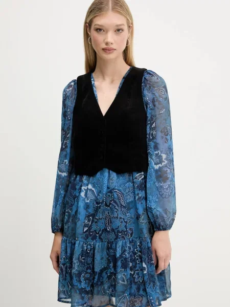 Платье мини Desigual клеш синее