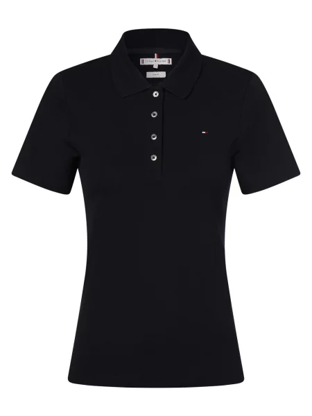 Koszulka polo o kroju slim fit z wyhaftowanym logo model Tommy Hilfiger niebieska