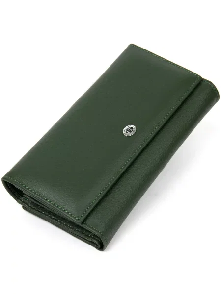 Кожаный кошелек St Leather Accessories зеленый