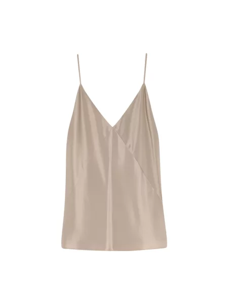 Satynowy top Max Mara beżowy