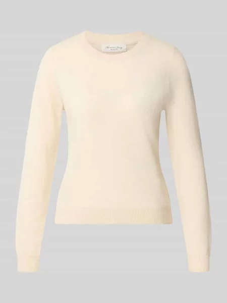 Sweter z dzianiny o kroju slim fit z czystego kaszmiru Christian Berg Woman biały