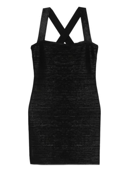 Sukienka Hervé Léger garniturowa na ramiączkach czarna