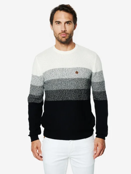 KOROSHI Pulover gri deschis / gri închis / negru / lână alb