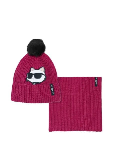 Czapka dziecięca Karl Lagerfeld różowa