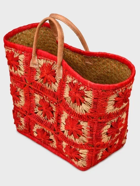 Le Comptoir de la plage Пляжна сумка Pretty_Red Солома червоний