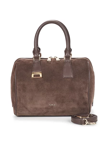 Furla Kabelka Olivia M Boston Bag Tmavo hnedá
